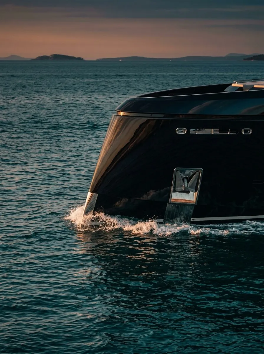 Bug einer Yacht von vorn